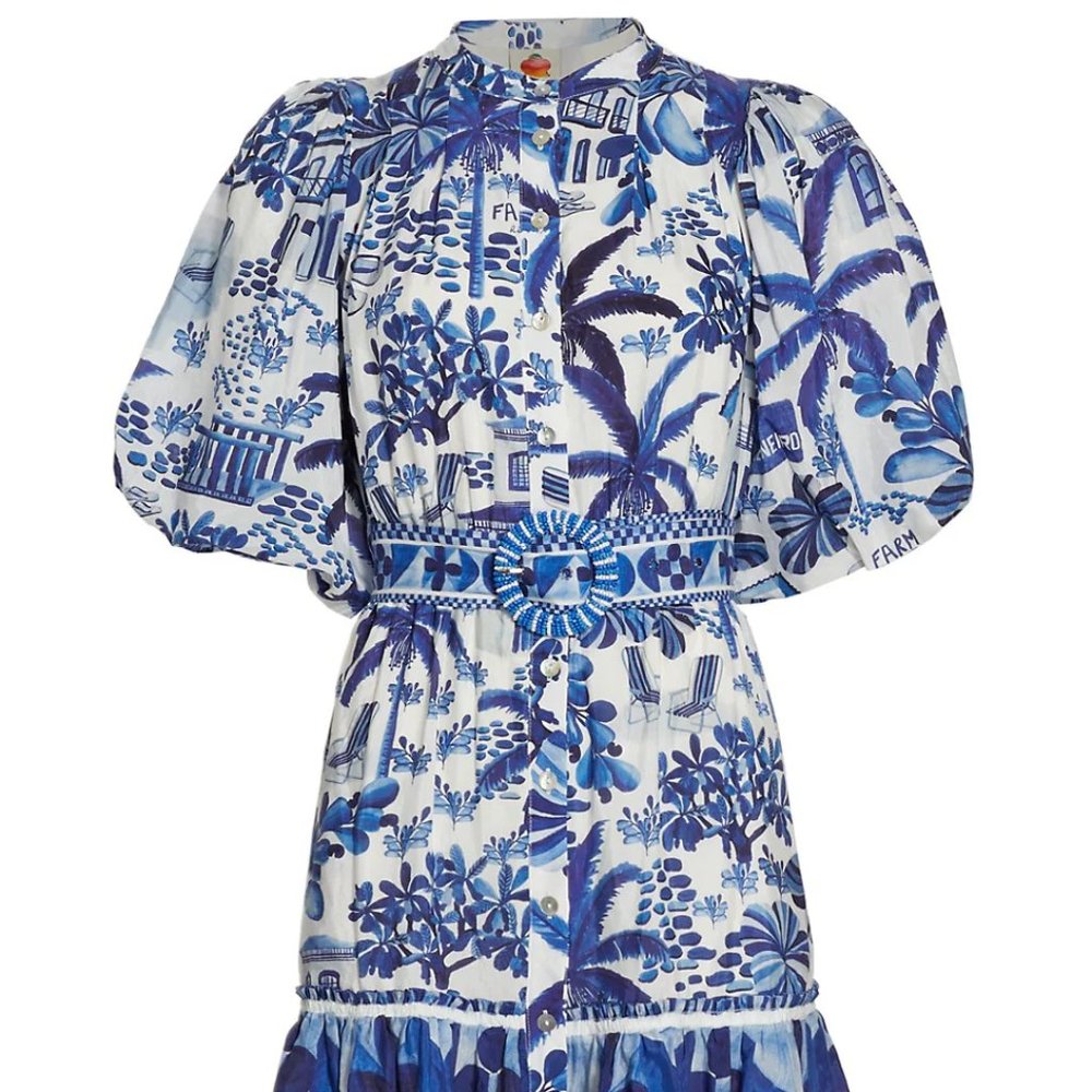 Farm Rio Sweet Rio Puff Sleeve Mini Dress (NWT)